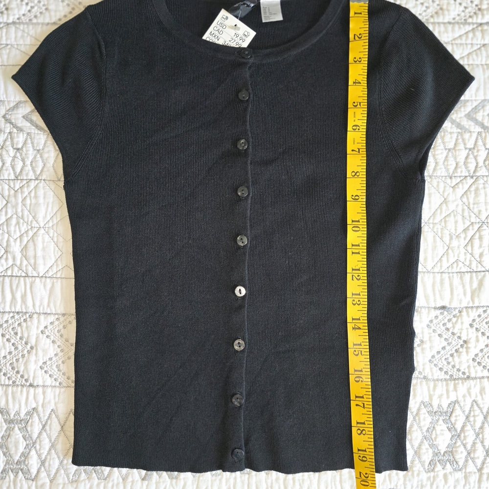 Divided Black Short Sleeve Cardigan - Picture 2 of 4